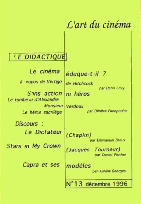 ART DU CINEMA | L magazine side cover Issue 13 December 1996