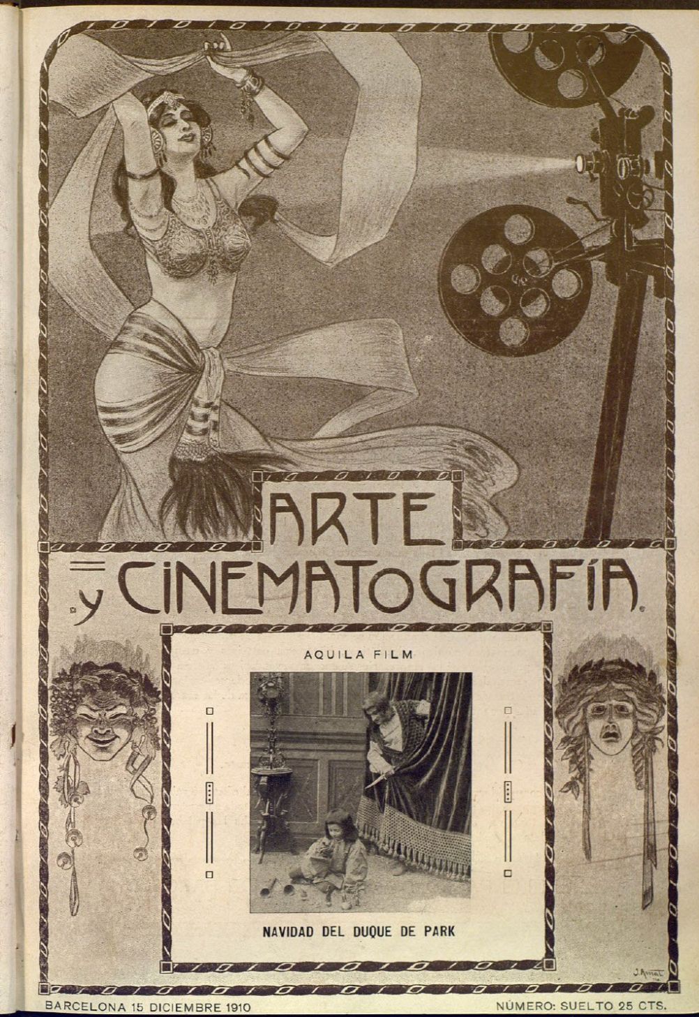 ARTE Y CINEMATOGRAFIA magazine side cover Issue 6 15 December 1910
