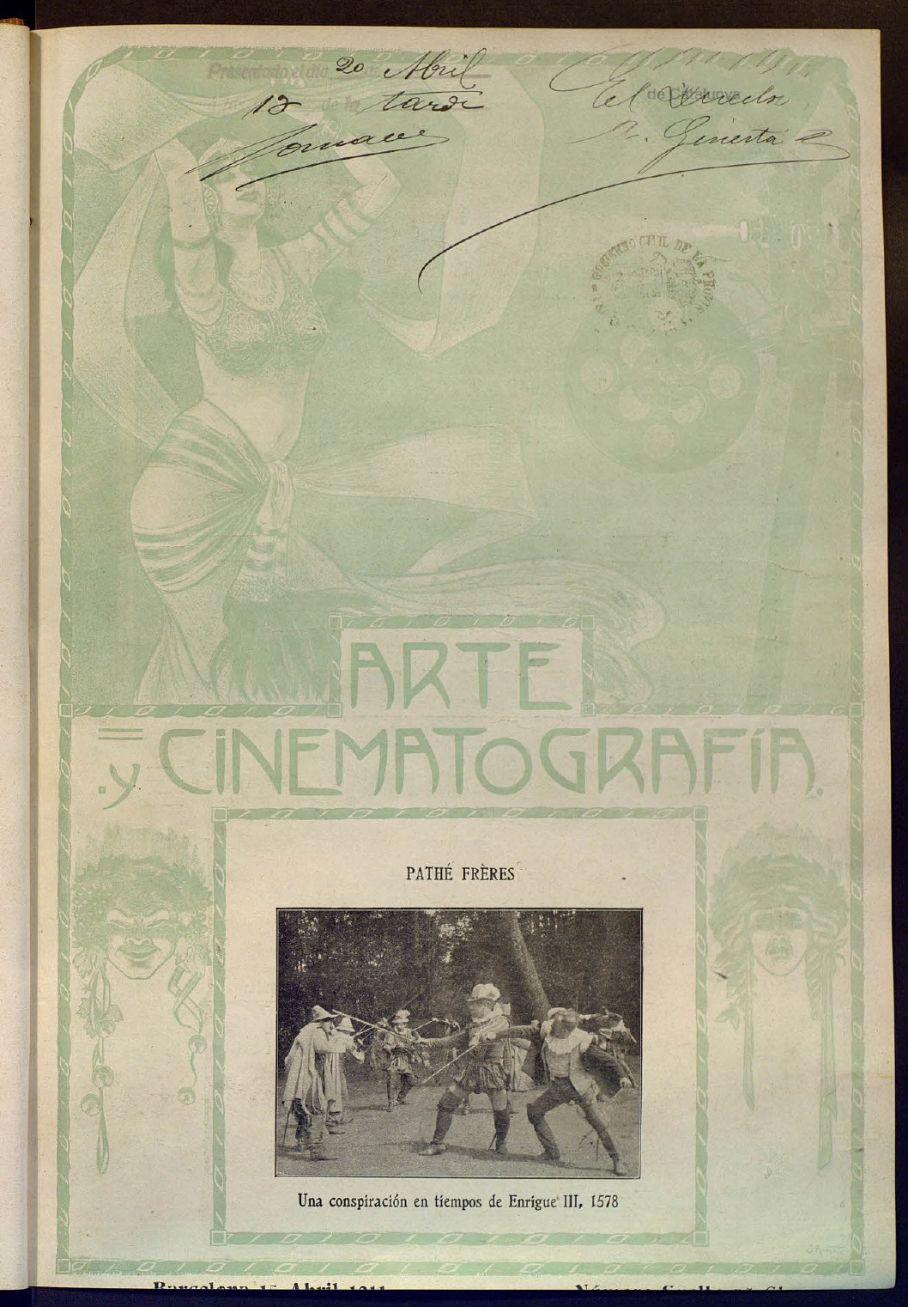 ARTE Y CINEMATOGRAFIA magazine side cover Issue 14 15 April 1911
