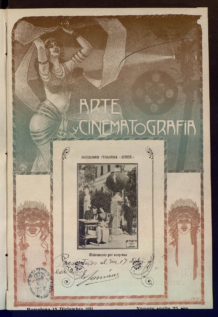 ARTE Y CINEMATOGRAFIA magazine side cover Issue 30 15 December 1911