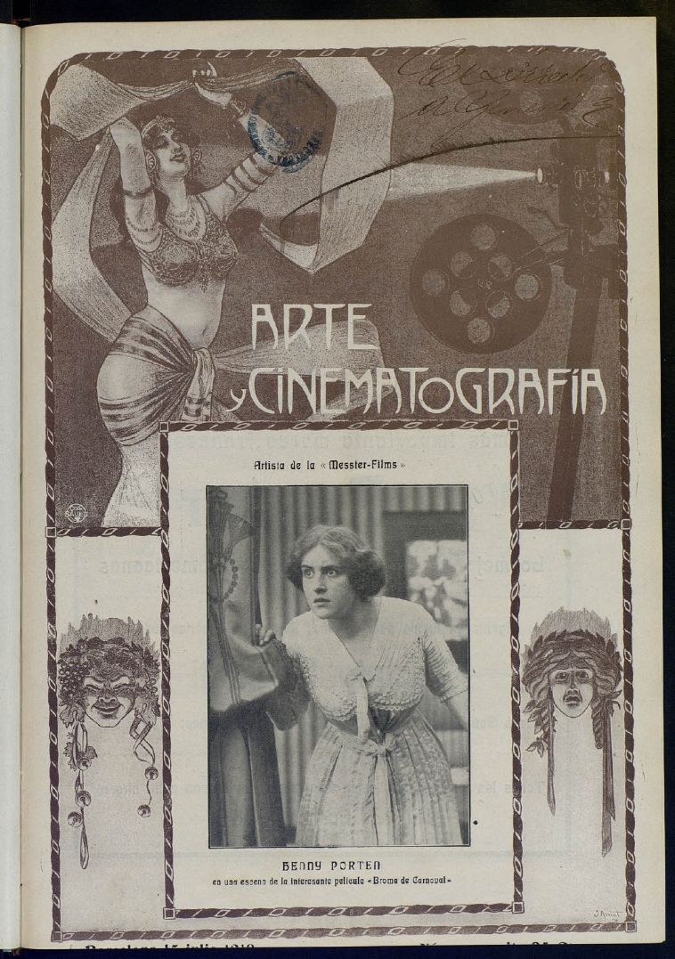 ARTE Y CINEMATOGRAFIA magazine side cover Issue 44 15 July 1912