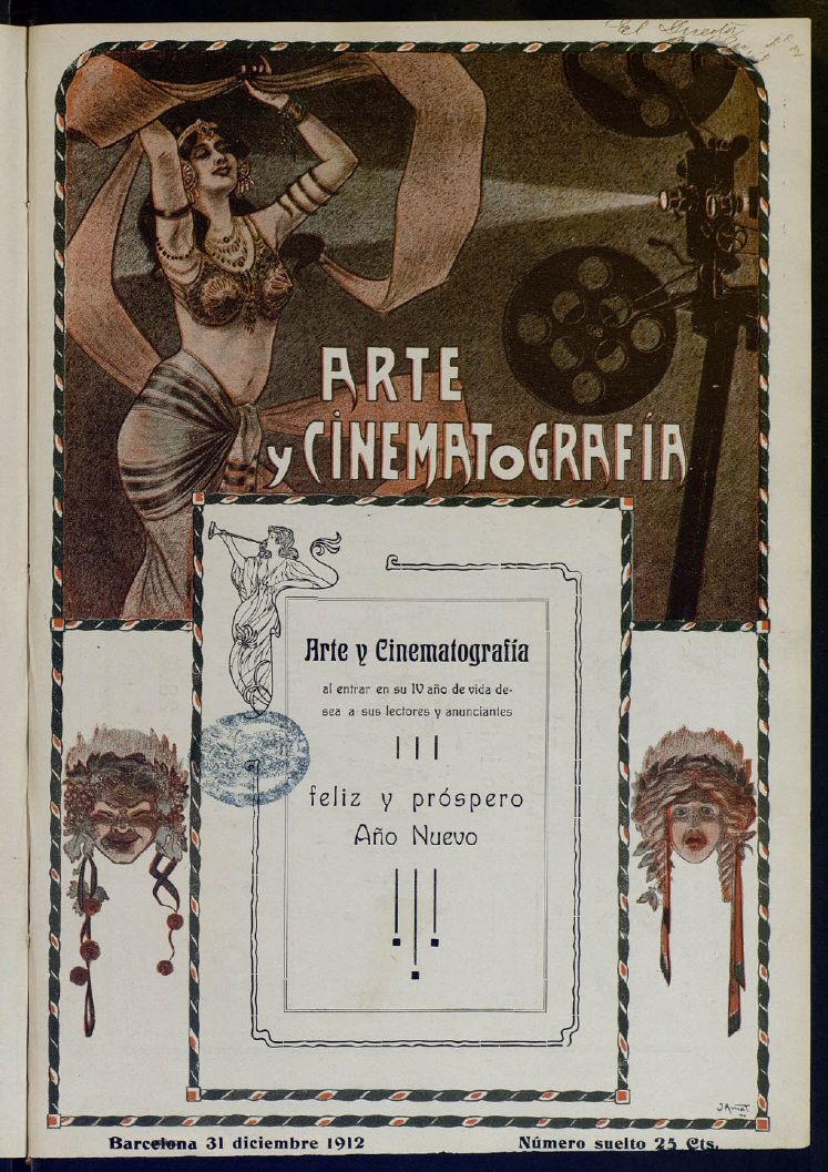 ARTE Y CINEMATOGRAFIA magazine side cover Issue 55 31 December 1912