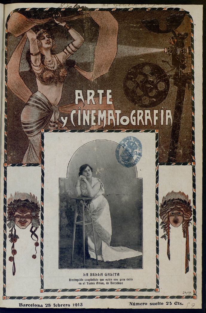 ARTE Y CINEMATOGRAFIA magazine side cover Issue 59 28 February 1913