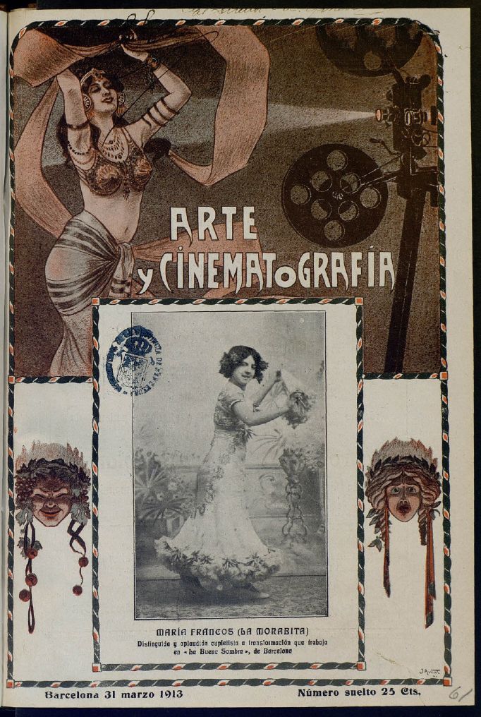 ARTE Y CINEMATOGRAFIA magazine side cover Issue 61 30 March 1913
