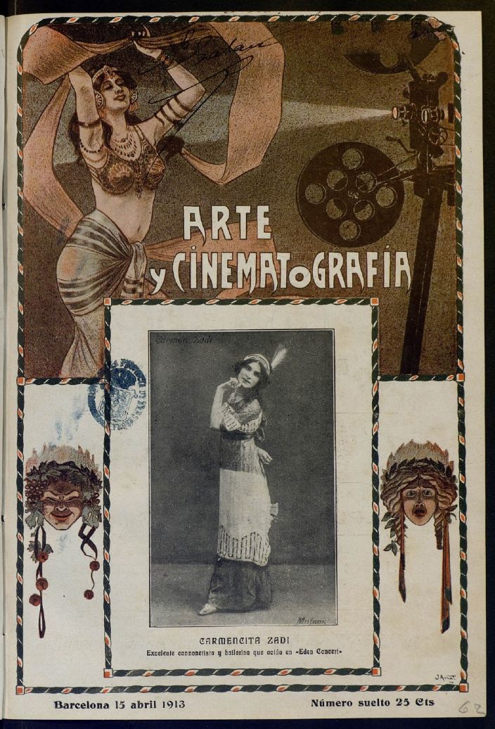 ARTE Y CINEMATOGRAFIA magazine side cover Issue 62 15 April 1913