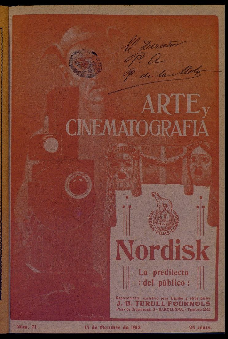 ARTE Y CINEMATOGRAFIA magazine side cover Issue 71 15 October 1913