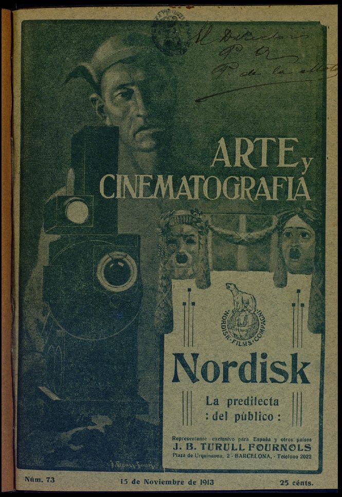 ARTE Y CINEMATOGRAFIA magazine side cover Issue 73 15 November 1913