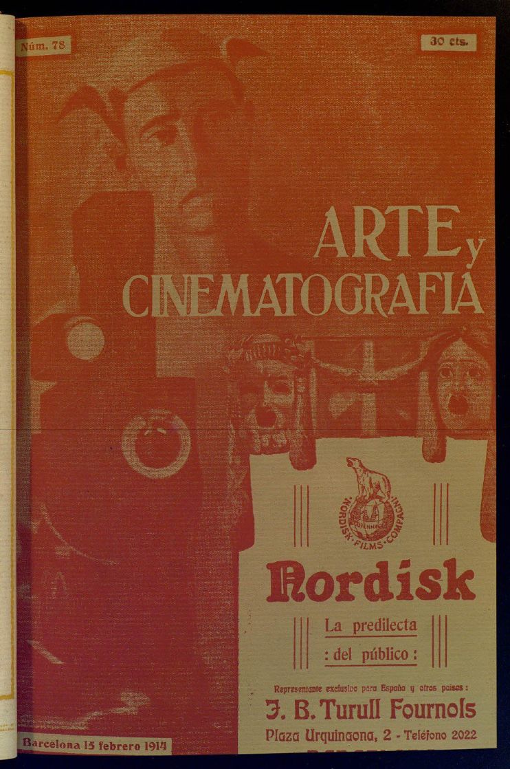ARTE Y CINEMATOGRAFIA magazine side cover Issue 78 15 February 1914