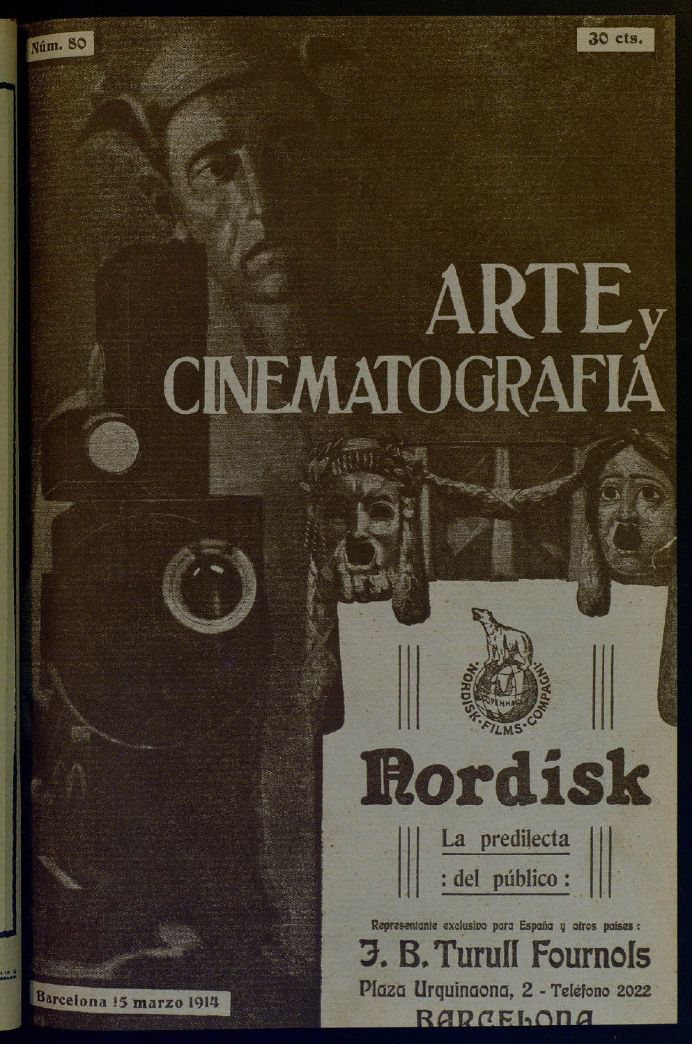 ARTE Y CINEMATOGRAFIA magazine side cover Issue 80 15 March 1914