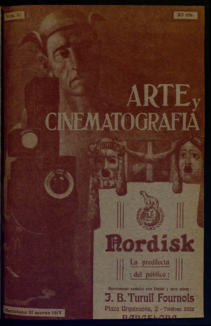ARTE Y CINEMATOGRAFIA magazine side cover Issue 81 31 March 1914