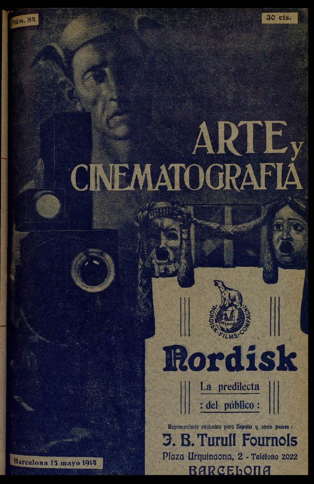 ARTE Y CINEMATOGRAFIA magazine side cover Issue 84 15 May 1914