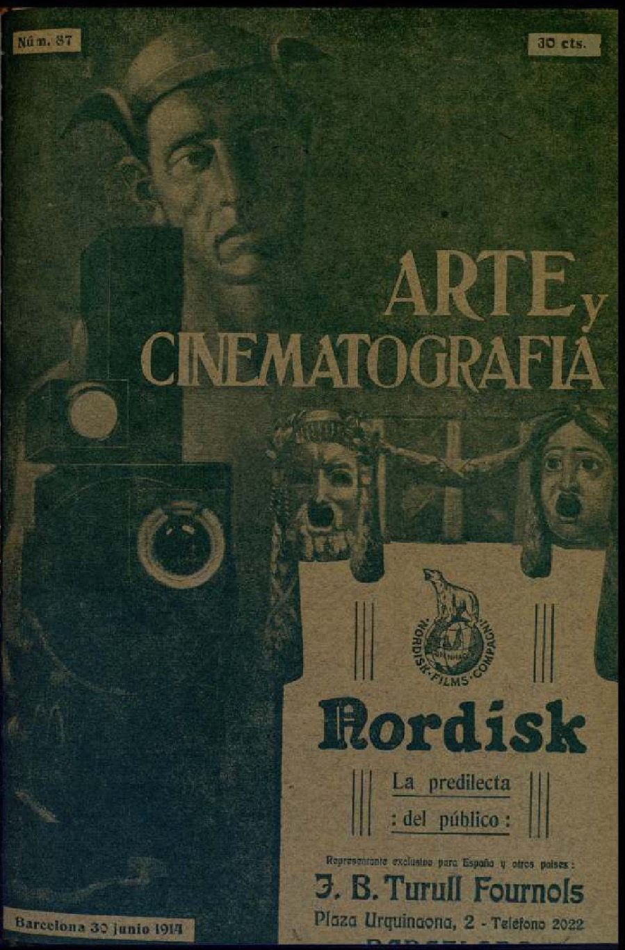 ARTE Y CINEMATOGRAFIA magazine side cover Issue 87 30 June 1914