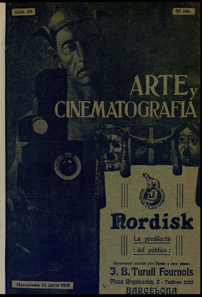 ARTE Y CINEMATOGRAFIA magazine side cover Issue 88 14 July 1914