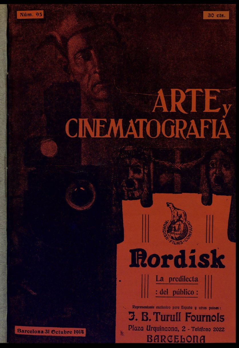 ARTE Y CINEMATOGRAFIA magazine side cover Issue 95 31 October 1914