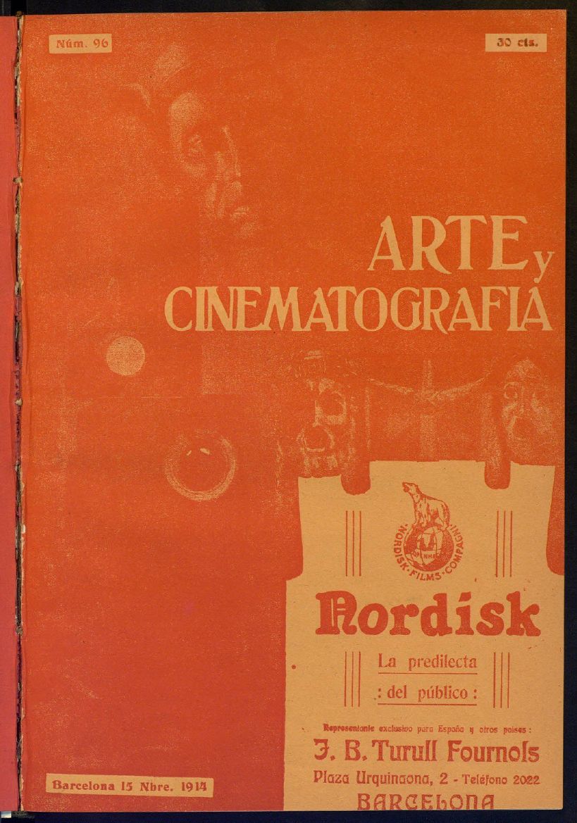 ARTE Y CINEMATOGRAFIA magazine side cover Issue 96 15 November 1914