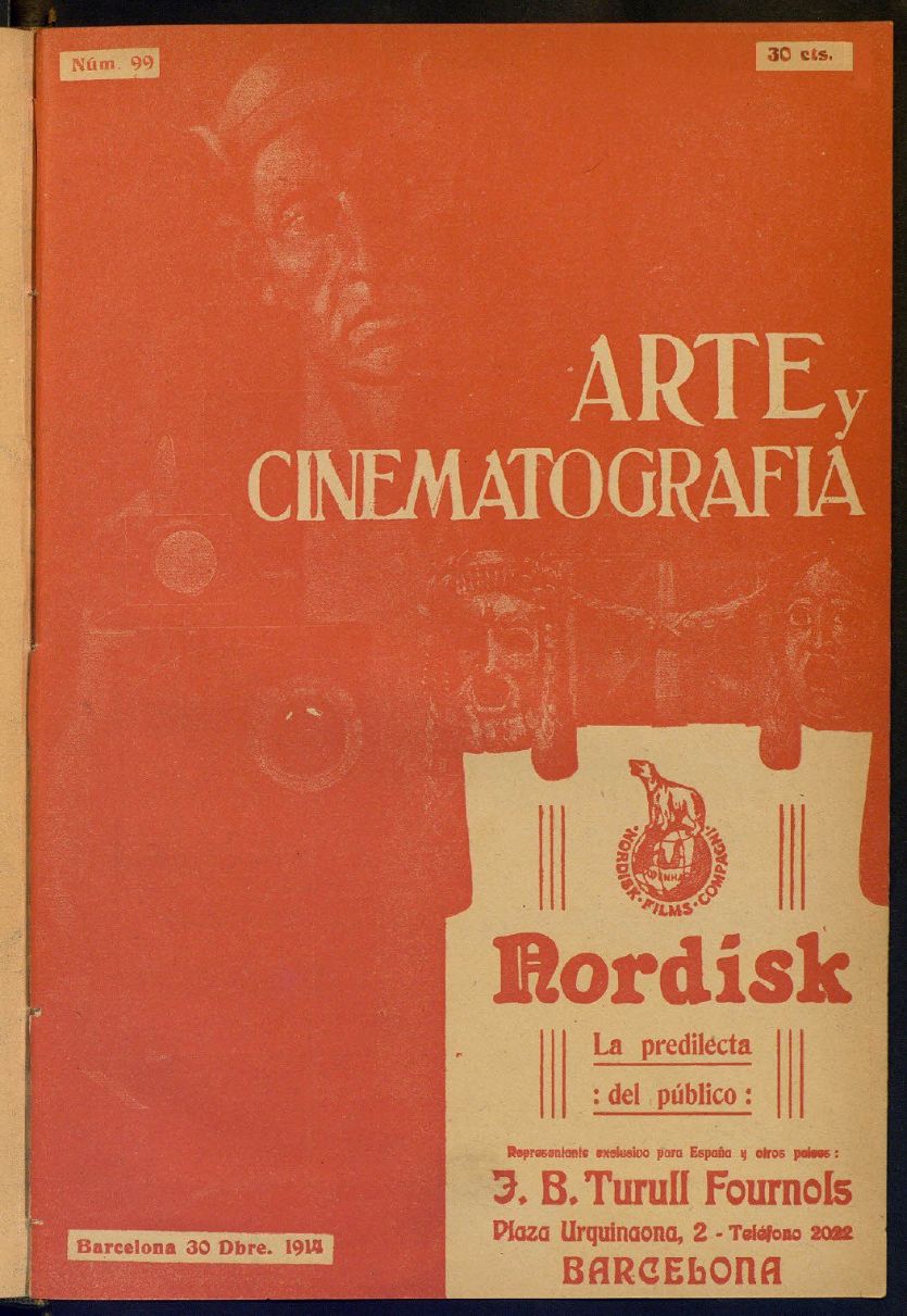 ARTE Y CINEMATOGRAFIA magazine side cover Issue 99 30 December 1914