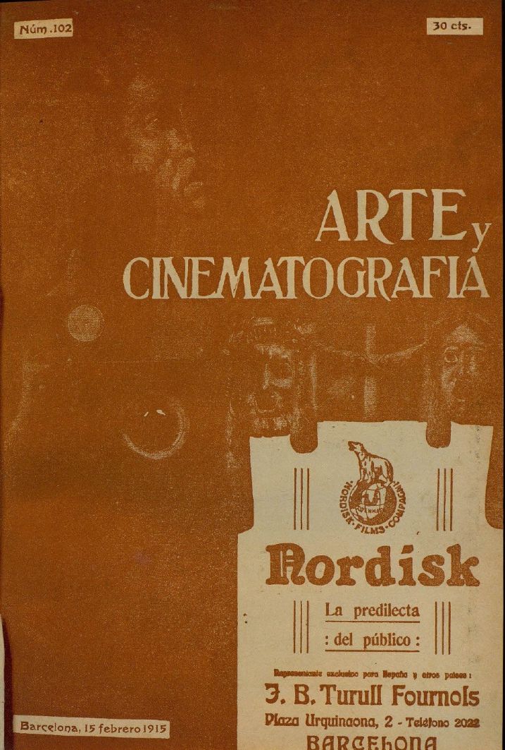 ARTE Y CINEMATOGRAFIA magazine side cover Issue 102  February 1915