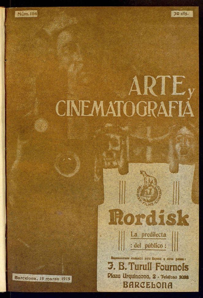 ARTE Y CINEMATOGRAFIA magazine side cover Issue 104 15 March 1915