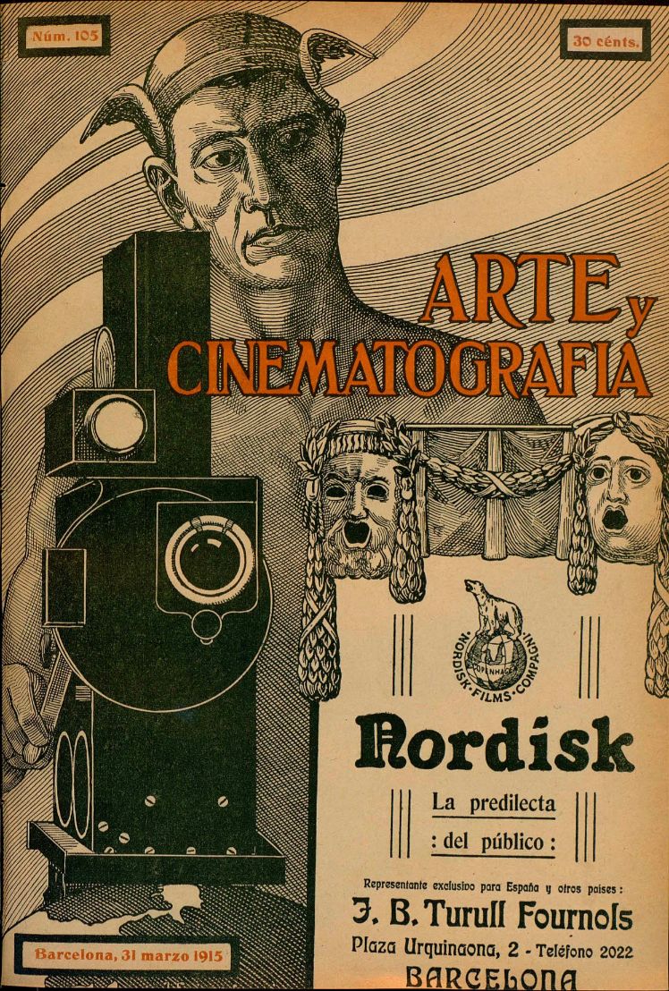 ARTE Y CINEMATOGRAFIA magazine side cover Issue 105 31 March 1915