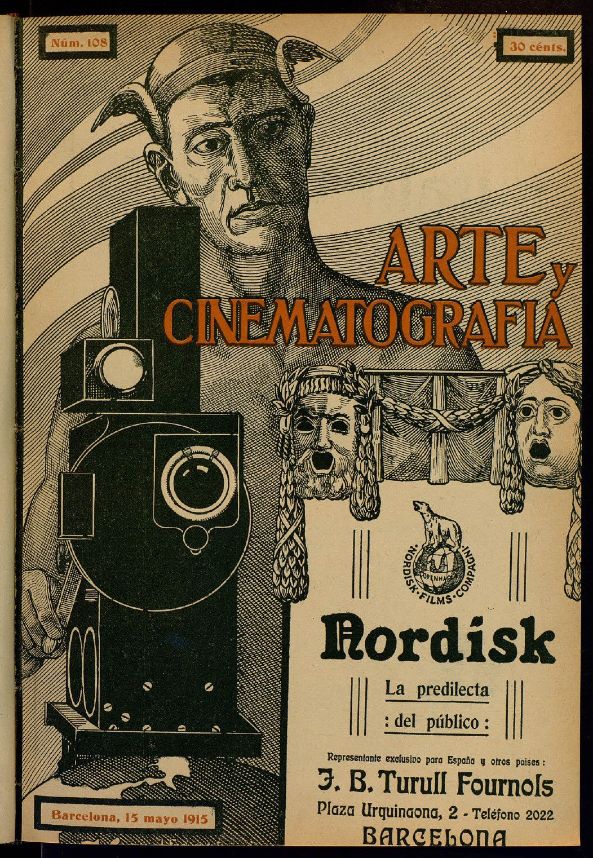 ARTE Y CINEMATOGRAFIA magazine side cover Issue 108 15 May 1915