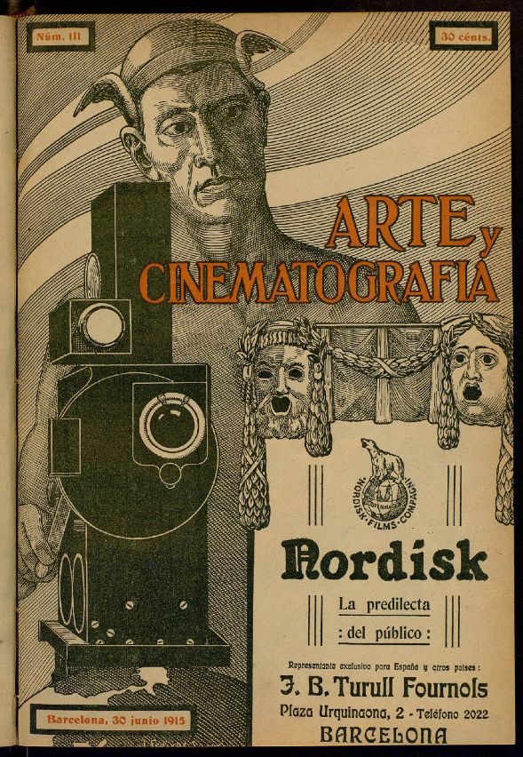 ARTE Y CINEMATOGRAFIA magazine side cover Issue 111 30 June 1915