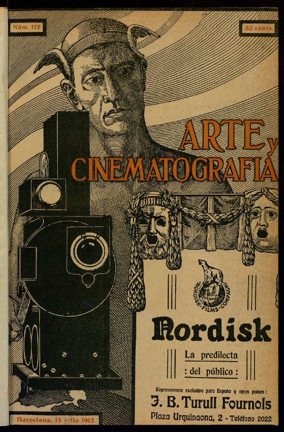 ARTE Y CINEMATOGRAFIA magazine side cover Issue 112 15 July 1915