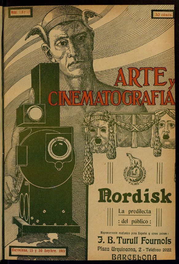 ARTE Y CINEMATOGRAFIA magazine side cover Issue 116 15 September 1915