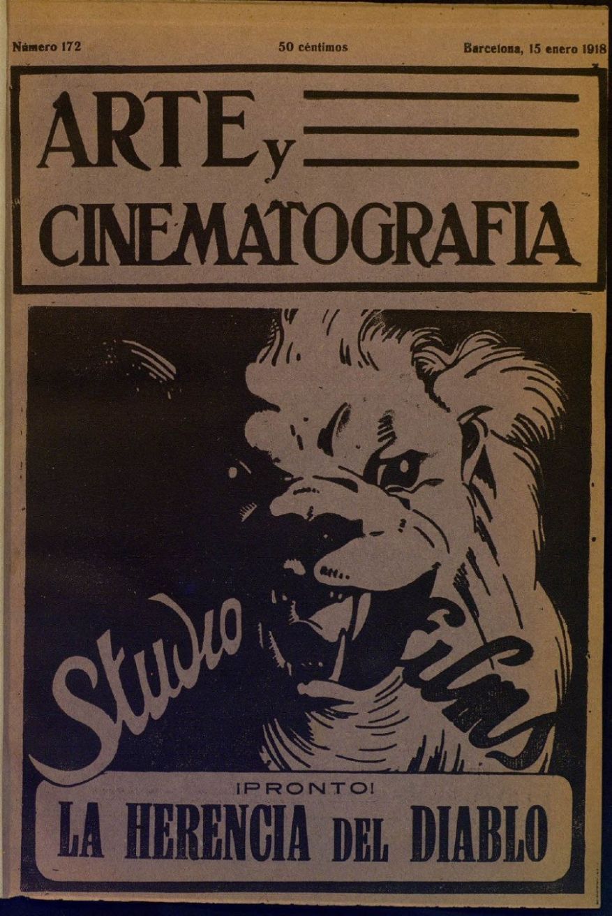 ARTE Y CINEMATOGRAFIA magazine side cover Issue 172 15 January 1918