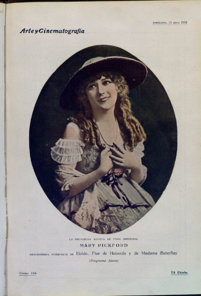 ARTE Y CINEMATOGRAFIA magazine side cover Issue 184 15 July 1918