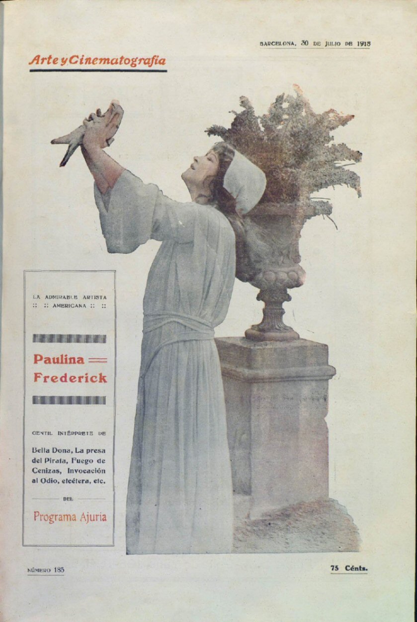 ARTE Y CINEMATOGRAFIA magazine side cover Issue 185 30 July 1918