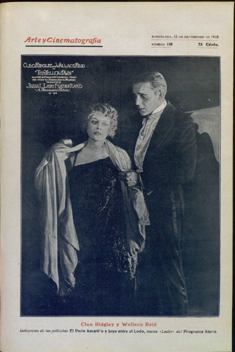 ARTE Y CINEMATOGRAFIA magazine side cover Issue 188 15 September 1918