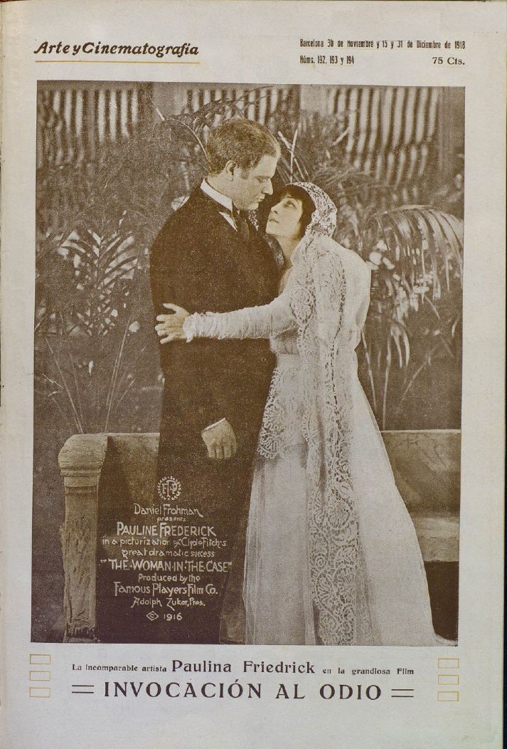 ARTE Y CINEMATOGRAFIA magazine side cover Issue 193-194 30 November 1918