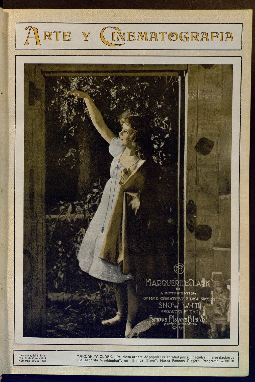 ARTE Y CINEMATOGRAFIA magazine side cover Issue 196-200 31 March 1919