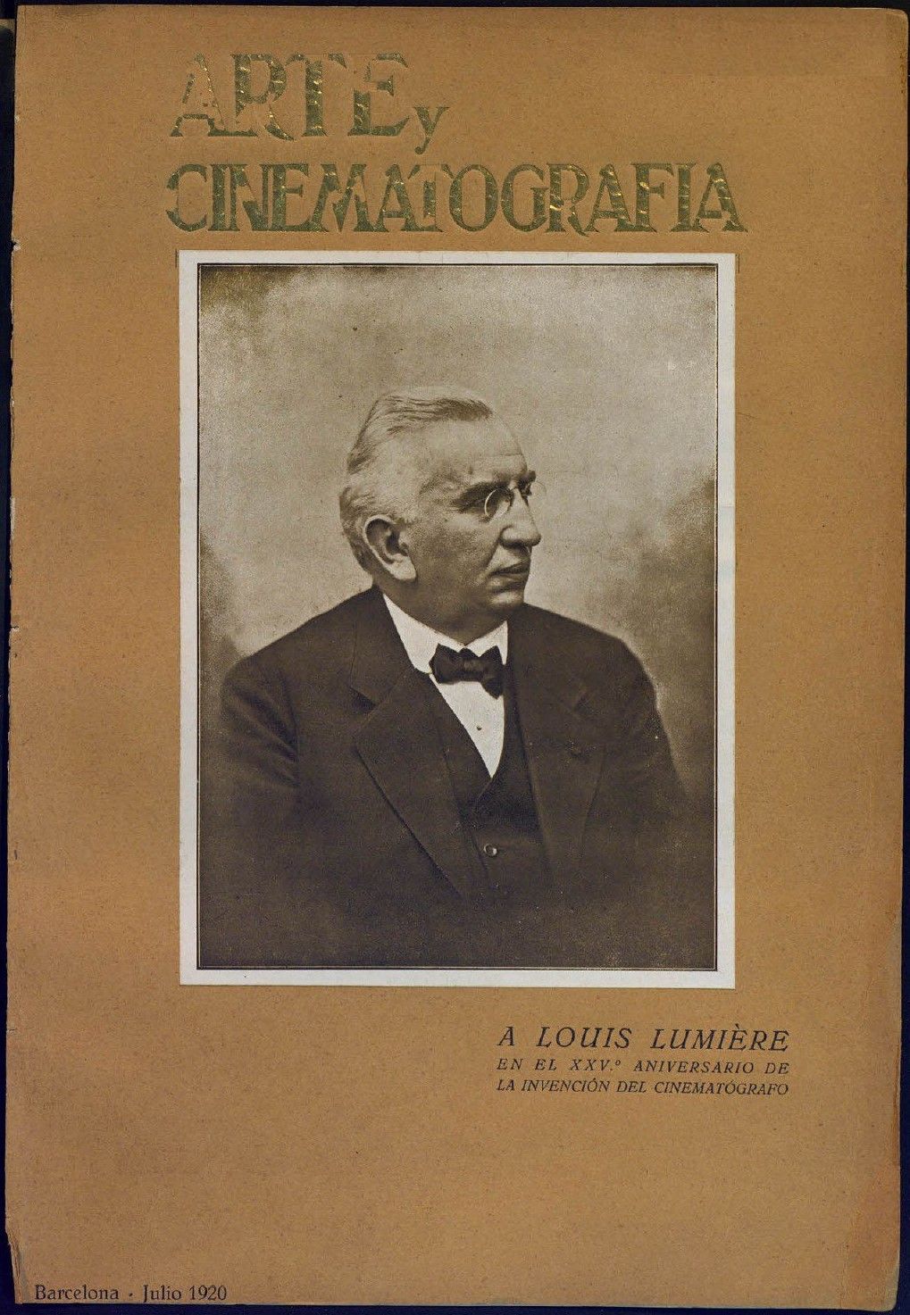ARTE Y CINEMATOGRAFIA magazine side cover Issue 227-232  July 1920