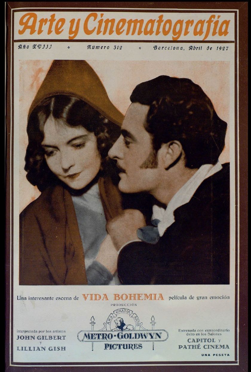 ARTE Y CINEMATOGRAFIA magazine side cover Issue 312  April 1927
