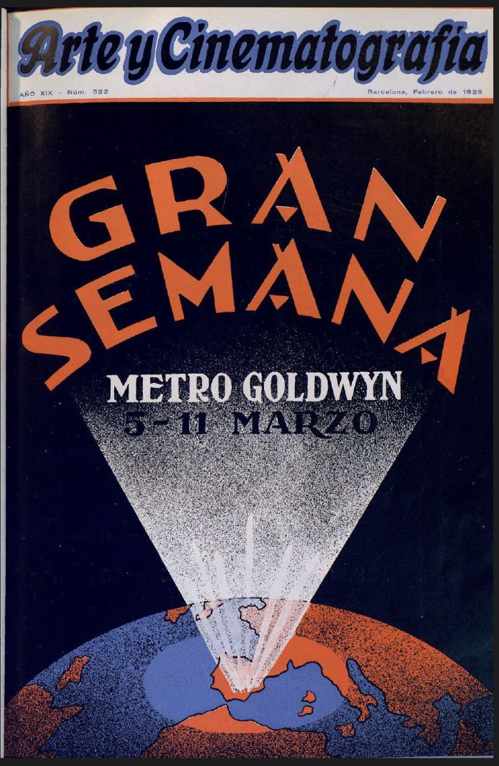 ARTE Y CINEMATOGRAFIA magazine side cover Issue 322  February 1928