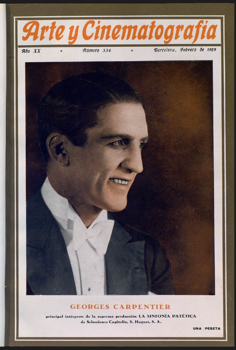 ARTE Y CINEMATOGRAFIA magazine side cover Issue 334  February 1929