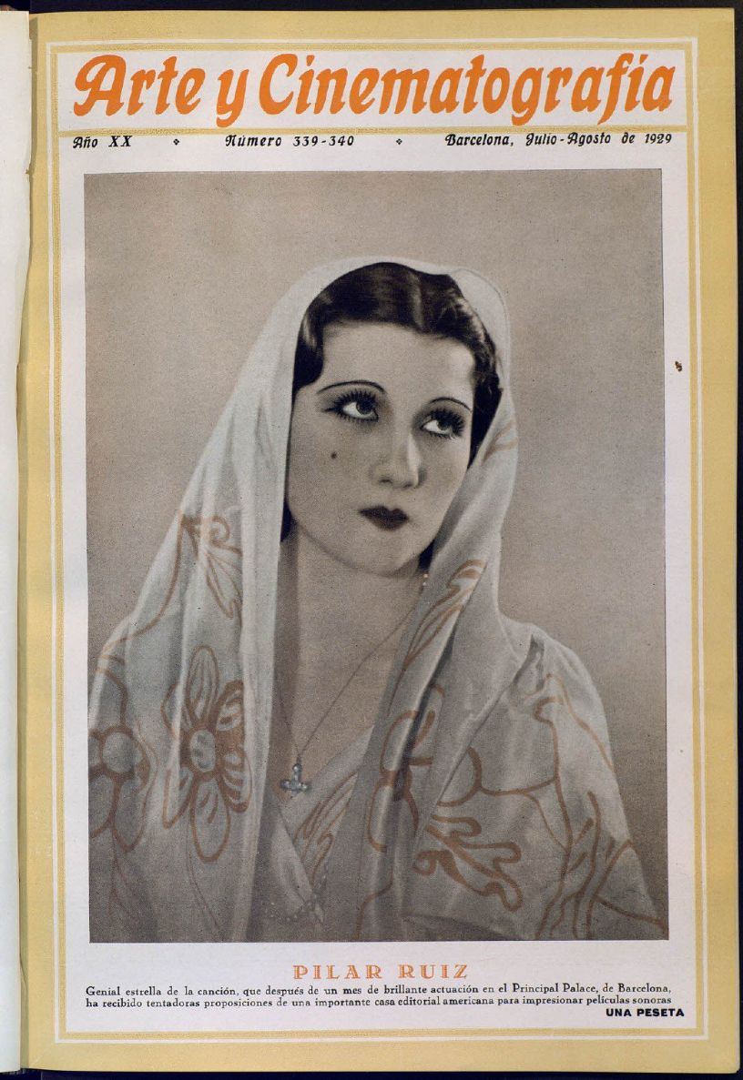 ARTE Y CINEMATOGRAFIA magazine side cover Issue 339-340  July/August 1929