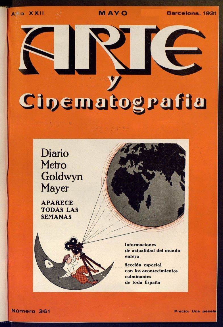 ARTE Y CINEMATOGRAFIA magazine side cover Issue 361  May 1931