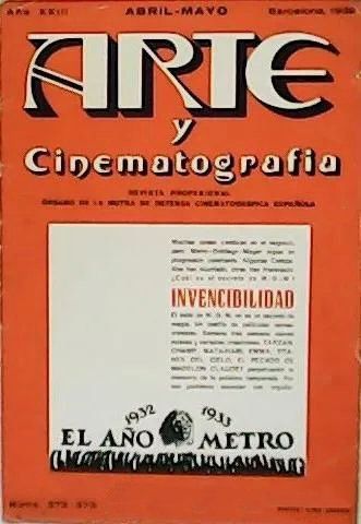ARTE Y CINEMATOGRAFIA magazine side cover Issue 372-373  April/May 1932