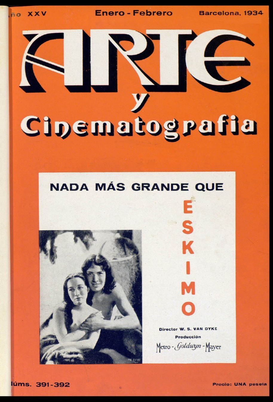 ARTE Y CINEMATOGRAFIA magazine side cover Issue 391-392  January/February 1934