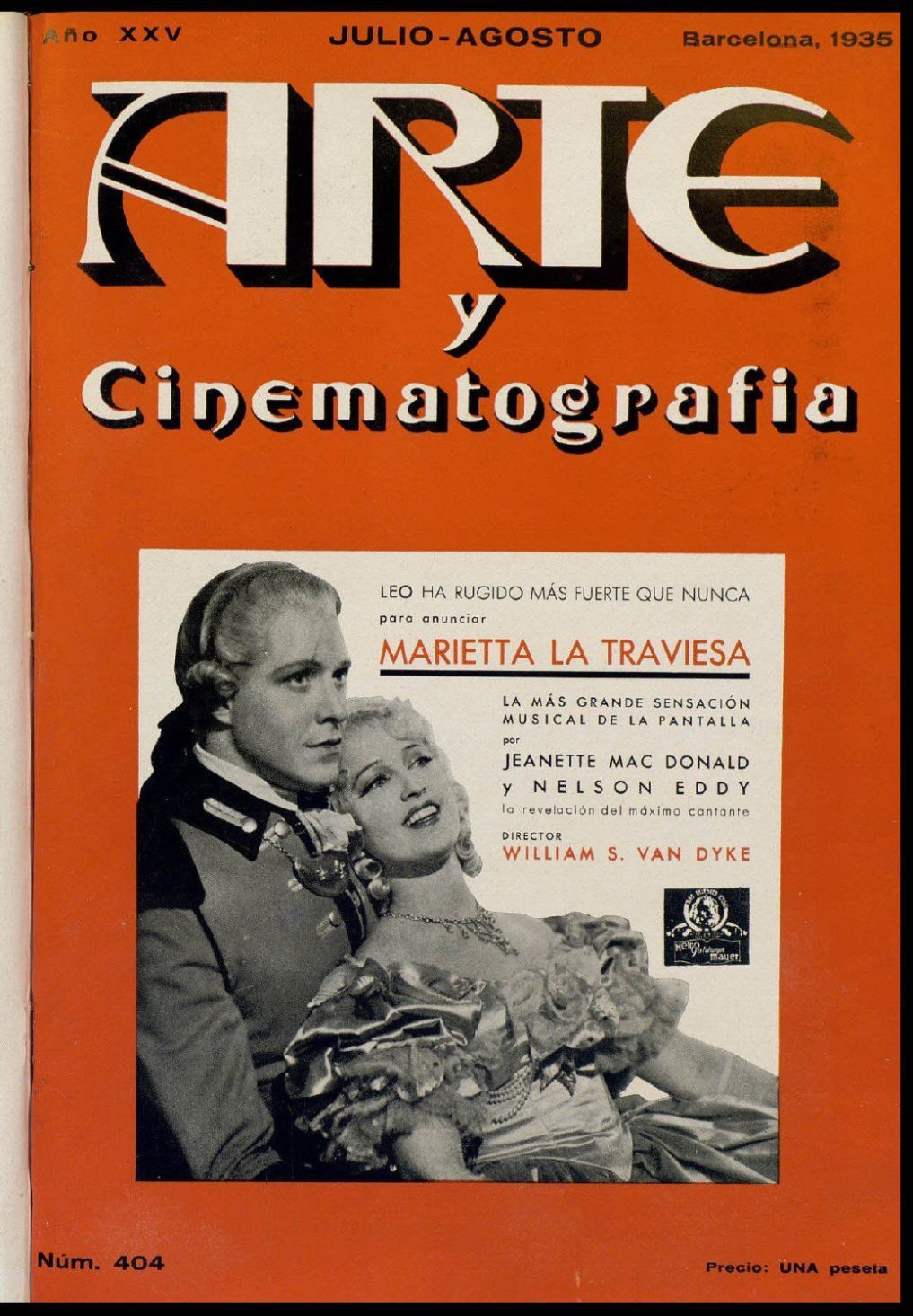 ARTE Y CINEMATOGRAFIA magazine side cover Issue 404  July/August 1935