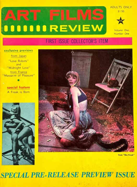 ART FILMS REVIEW magazine side cover Issue 1  Vol 1 # 1  1967