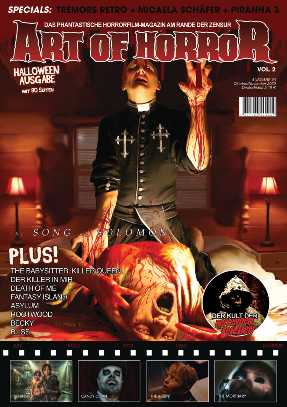 ART OF HORROR magazine side cover  Vol 2 No  3  October/November 2020