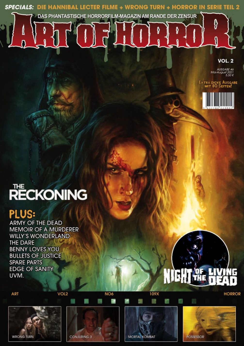 ART OF HORROR magazine side cover  Vol 2 No  6  May/August 2021