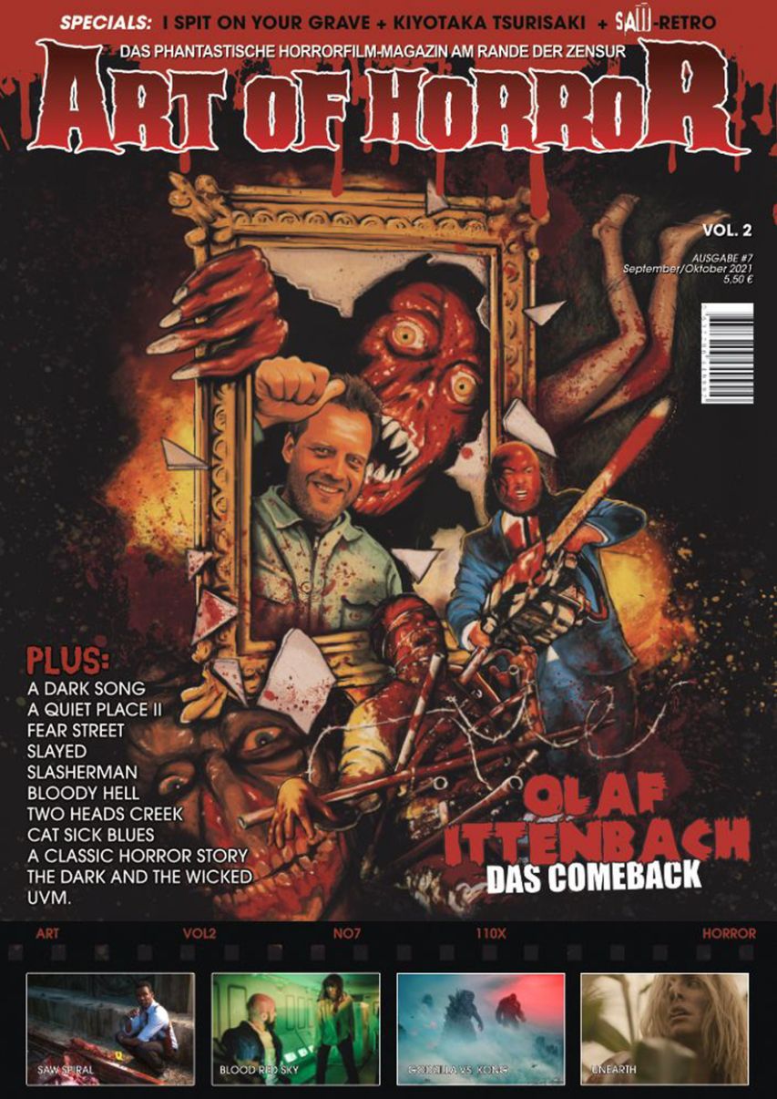 ART OF HORROR magazine side cover  Vol 2 No  7  September/October 2021