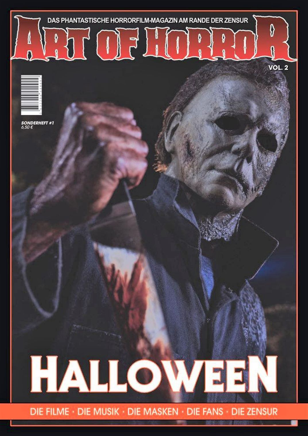 ART OF HORROR magazine side cover Issue 1  Special  October 2021