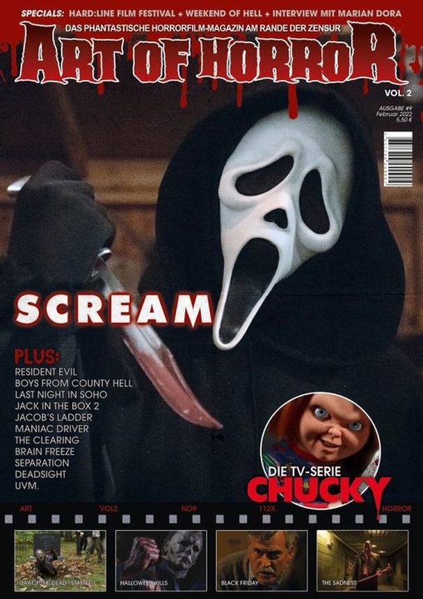 ART OF HORROR magazine side cover  February 2022