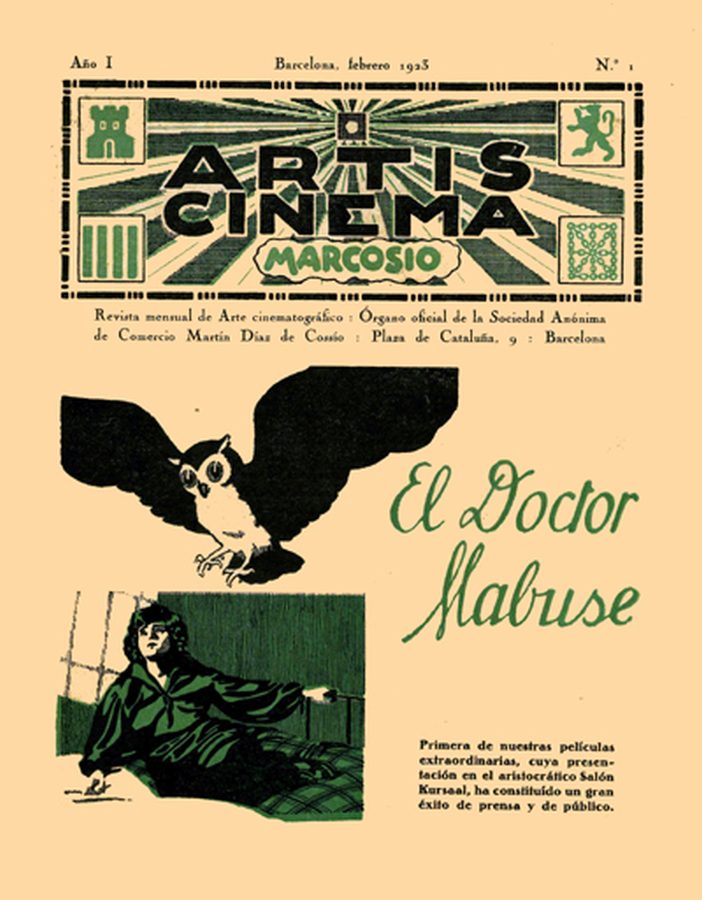 ARTIS CINEMA magazine side cover Issue 1 February 1923