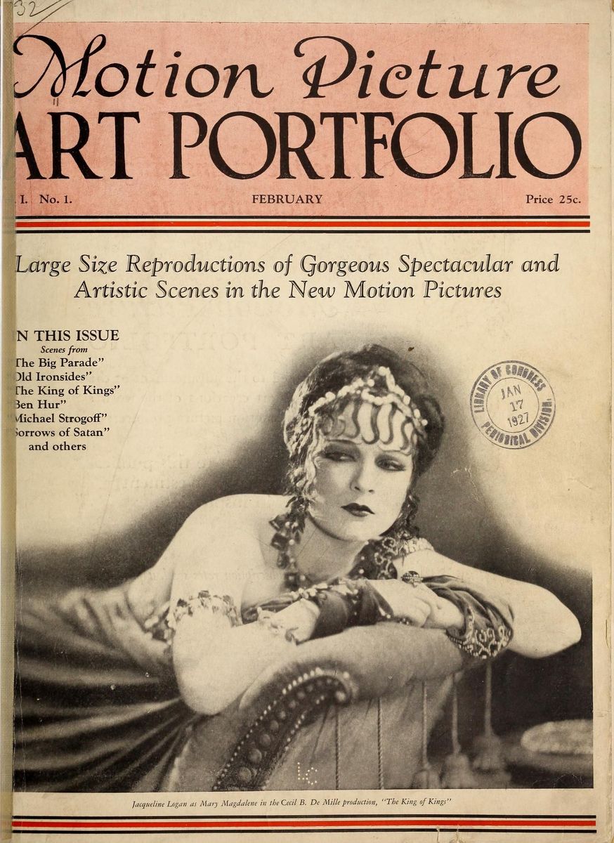 MOTION PICTURE ART PORTFOLIO magazine side cover Issue 1  Vol 1 No 1 February 1927